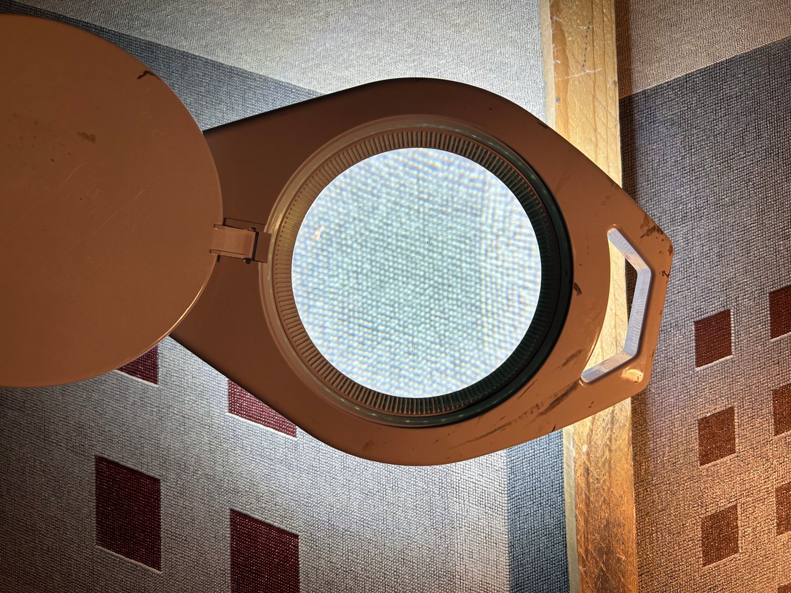 Finished purpleheart cube — face detail